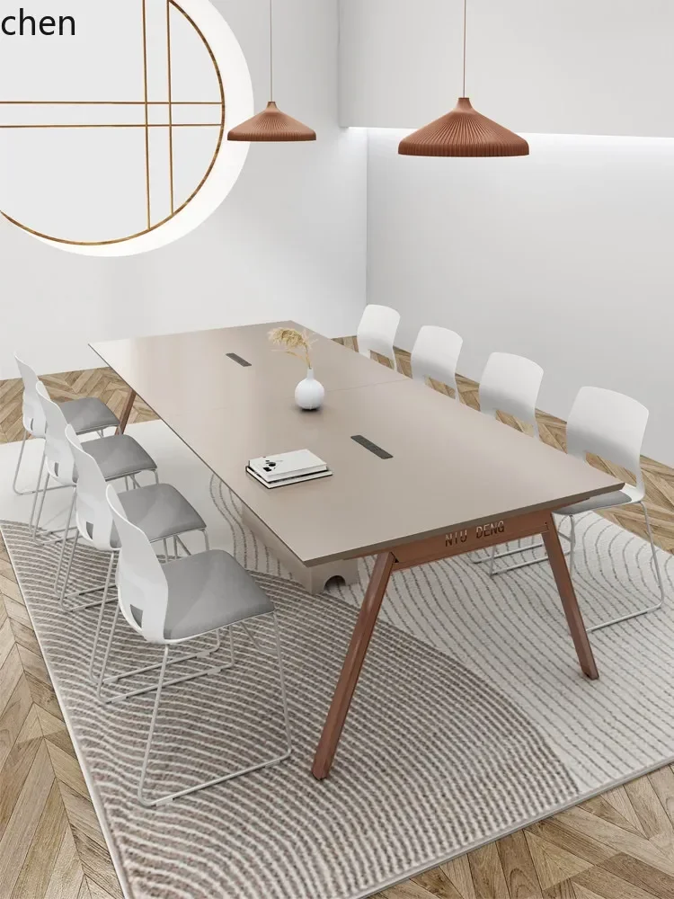 PYH Long Table Simple Modern Small Conference Room Desk Long Strip Negotiation Table and Chairs Office Furniture