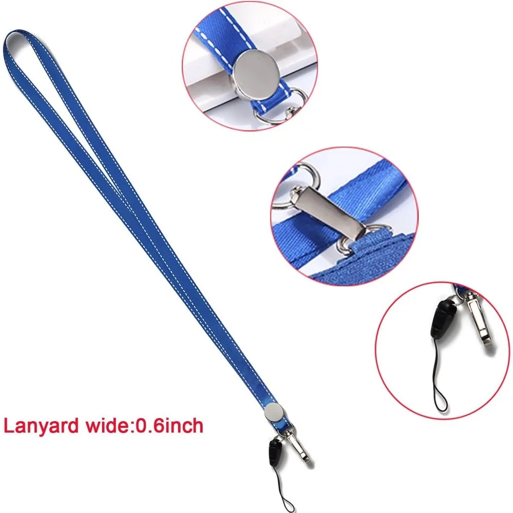 حبال الرحلات البحرية مع حامل شارات الهوية العمودي من جلد البولي يوريثان وبكرة شارة سوداء قابلة للسحب، حزمة USB مكونة من قطعة واحدة #5