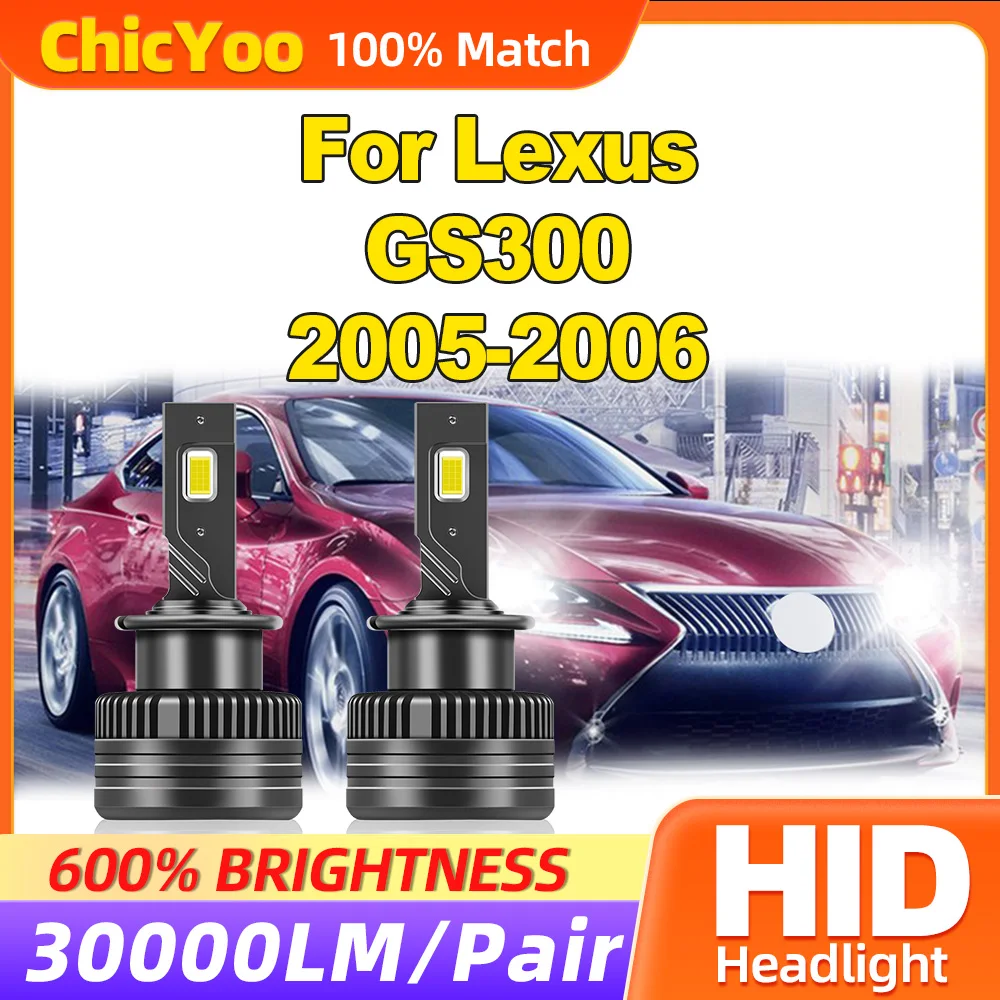 

120W HID Xenon Headlight Bulbs 30000LM Turbo Auto Lamps 12V 6000K Single Copper Tube LED Car Lights For Lexus GS300 2005 2006