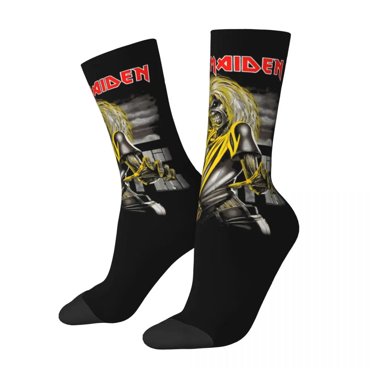 Iron Maidens Socks Funny Stockings Men Medium Soft Outdoor Sports Socks Autumn Graphic Anti Slip Socks