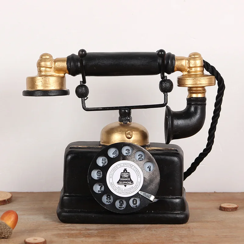 

Vintage Turntable Telephone Set, Home Decoration, Living Room, Shop Counter, Desktop Decoration, Handicrafts