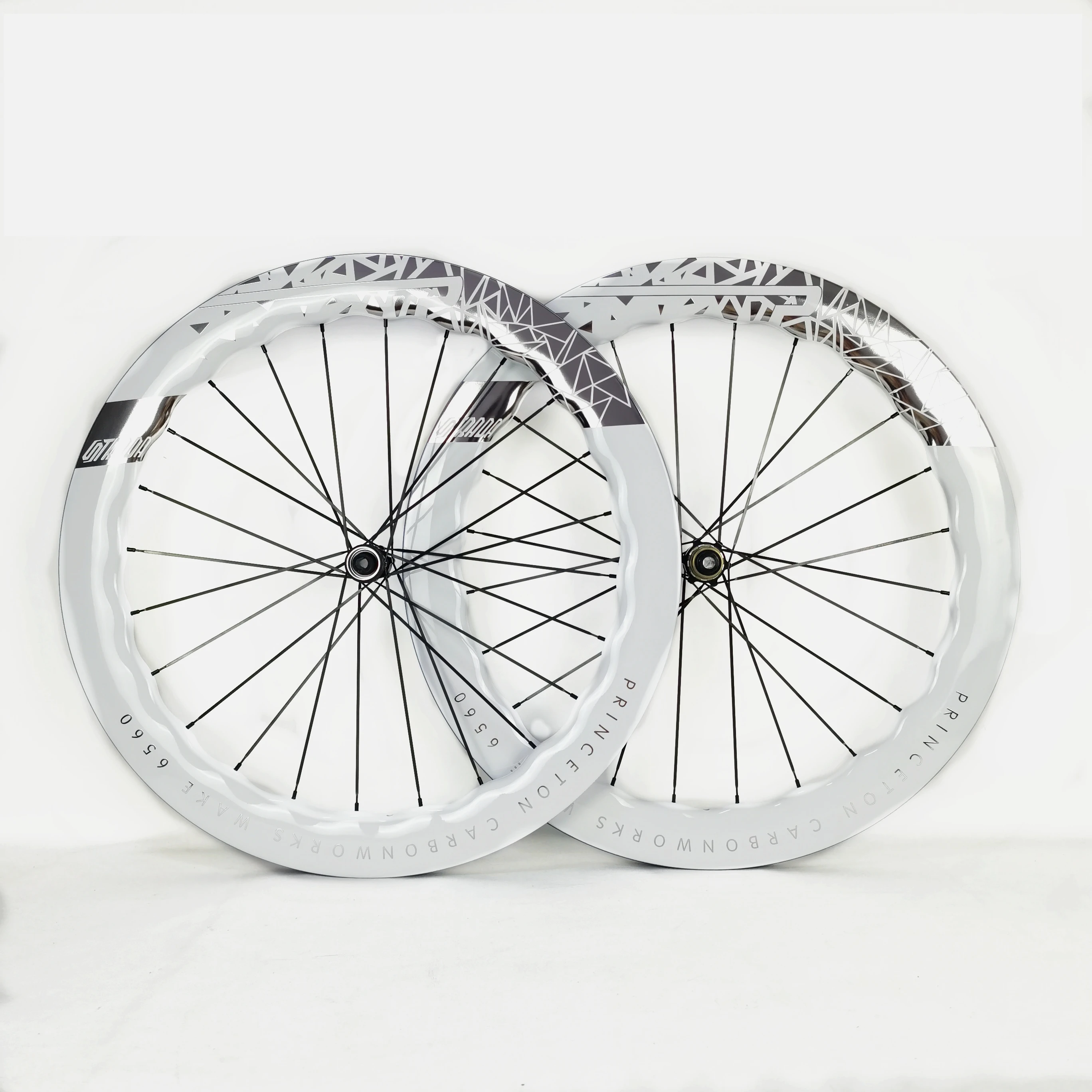 700C Road Bicycle Disc Brake Bike Wheel Set New Princeton Carbon PCW Depth 6560 Width 28mm White Paint Clincher/Tubeless/Tubular