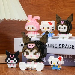 Sanrio Hello Kitty Kuromi My Melody Cinnamoroll Building Blocks Cartoon Figrues Bricks Children's Assembly Toys Model Gift