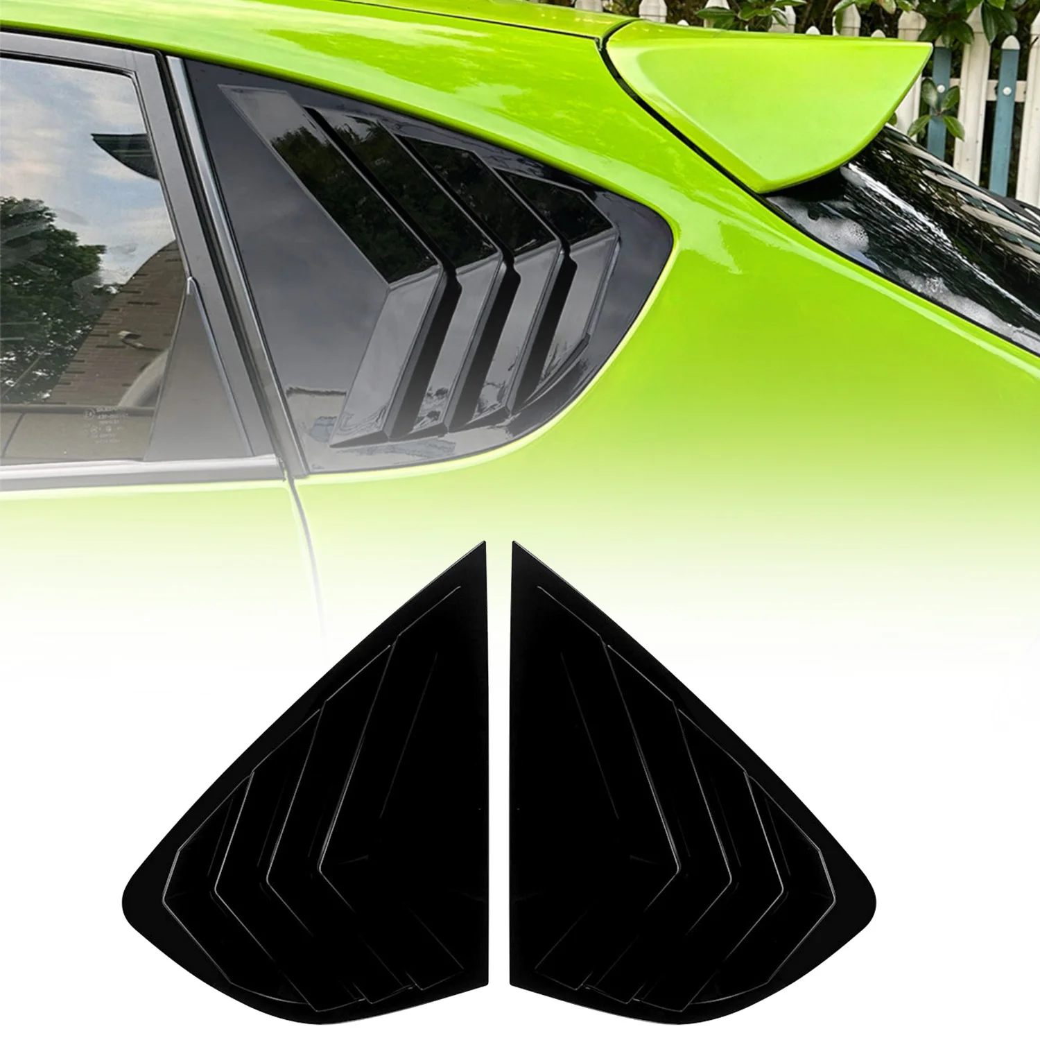 For Subaru Impreza Hatchback 2008-2014 Rear Window Louvers Cover 2Pcs ABS Plastic Decorative Grille Trim view 2