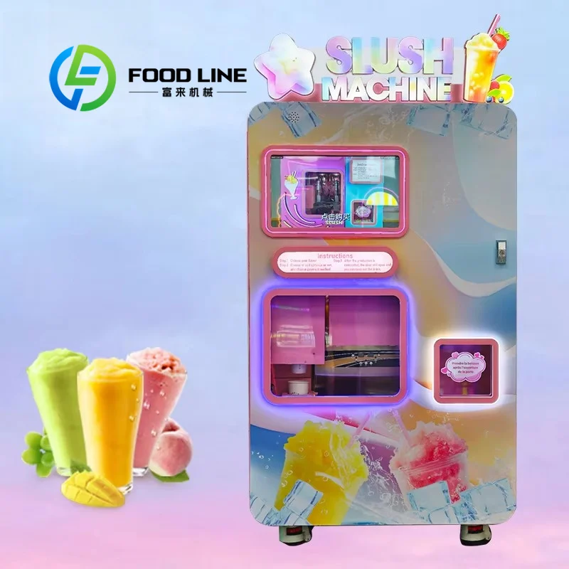 Energy Saving Slushie Vending Machine Optimized Refrigeration Compressor Reduce Idle Power Waste For Round The Clock Working