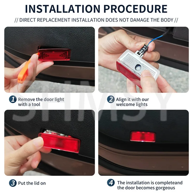 2X Auto-Tür-Willkommenslicht LED-Projektionslampe Zubehör für Mercedes Benz E-Klasse W212 W213 E200 E260 E300 2011-2022 W205 W176 – Detail 6