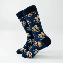 MYORED 1 double-set autumn and winter new two small cartoon pattern men's cotton socks