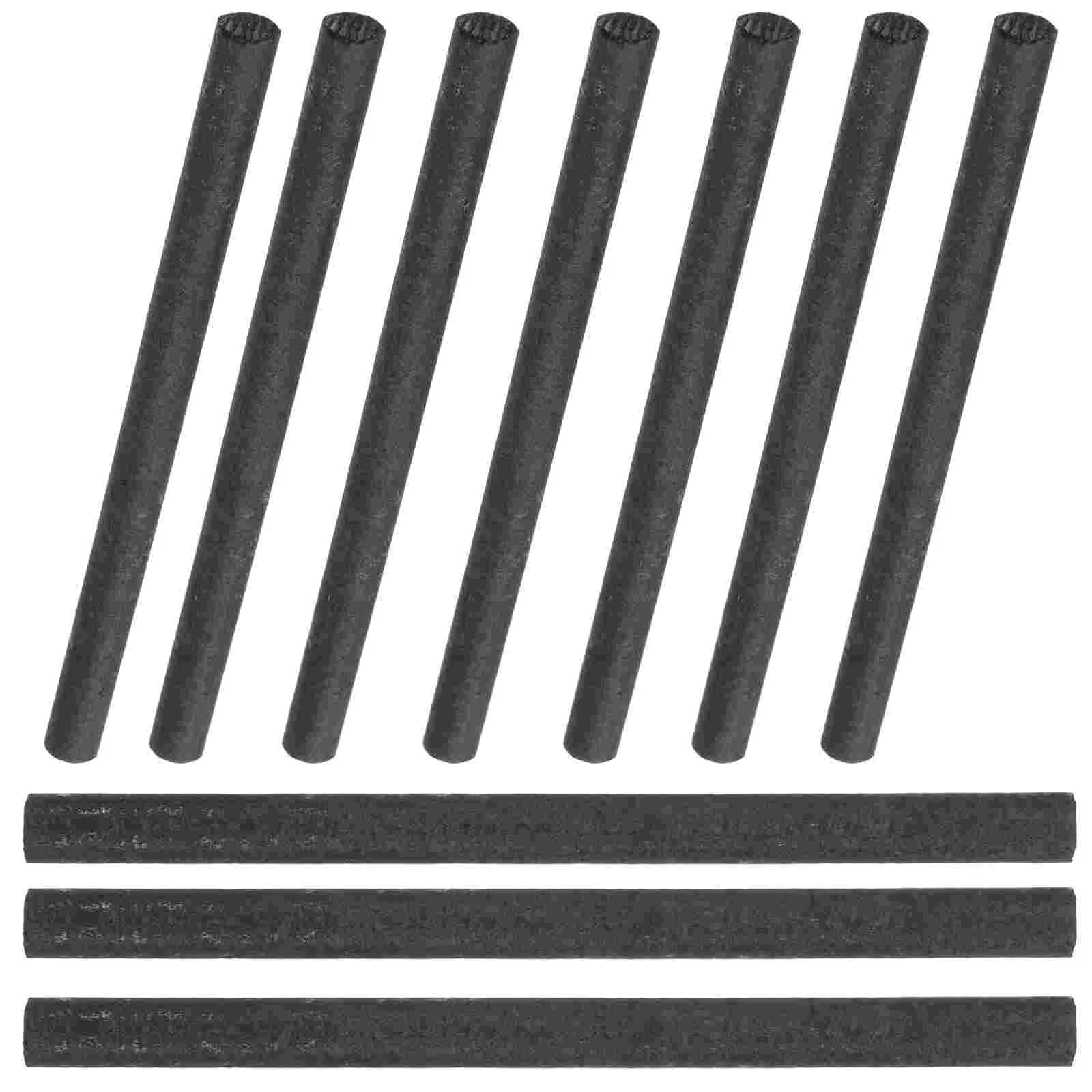 10 Pcs Carbon Rod Graphite Electrode Cylinder Tube Bar Electrolysis Fiber Stick