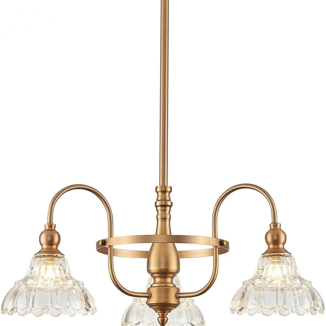 American Led Pendant Light Antique Bronze Black Glass Flower Home Decoration Living Room Bedroom Dining Room Lighting Fixtures