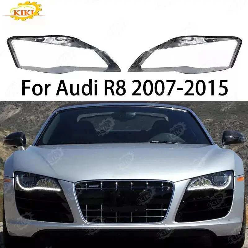 

Pair For Audi R8 2007-2015 Car Headlight Lens Cover Shell High Quality