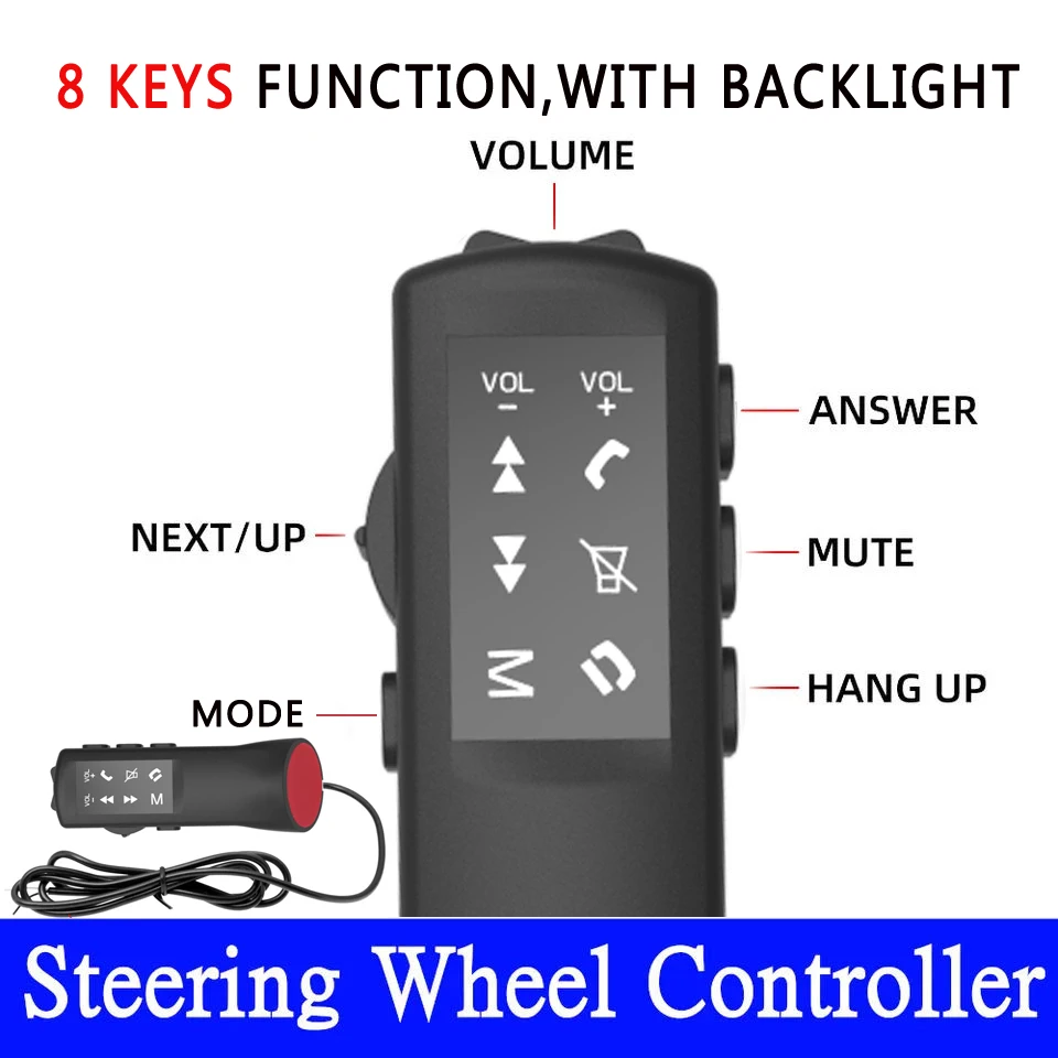 Steering Wheel Controller Handle With Backlit Square Control SWC Remot