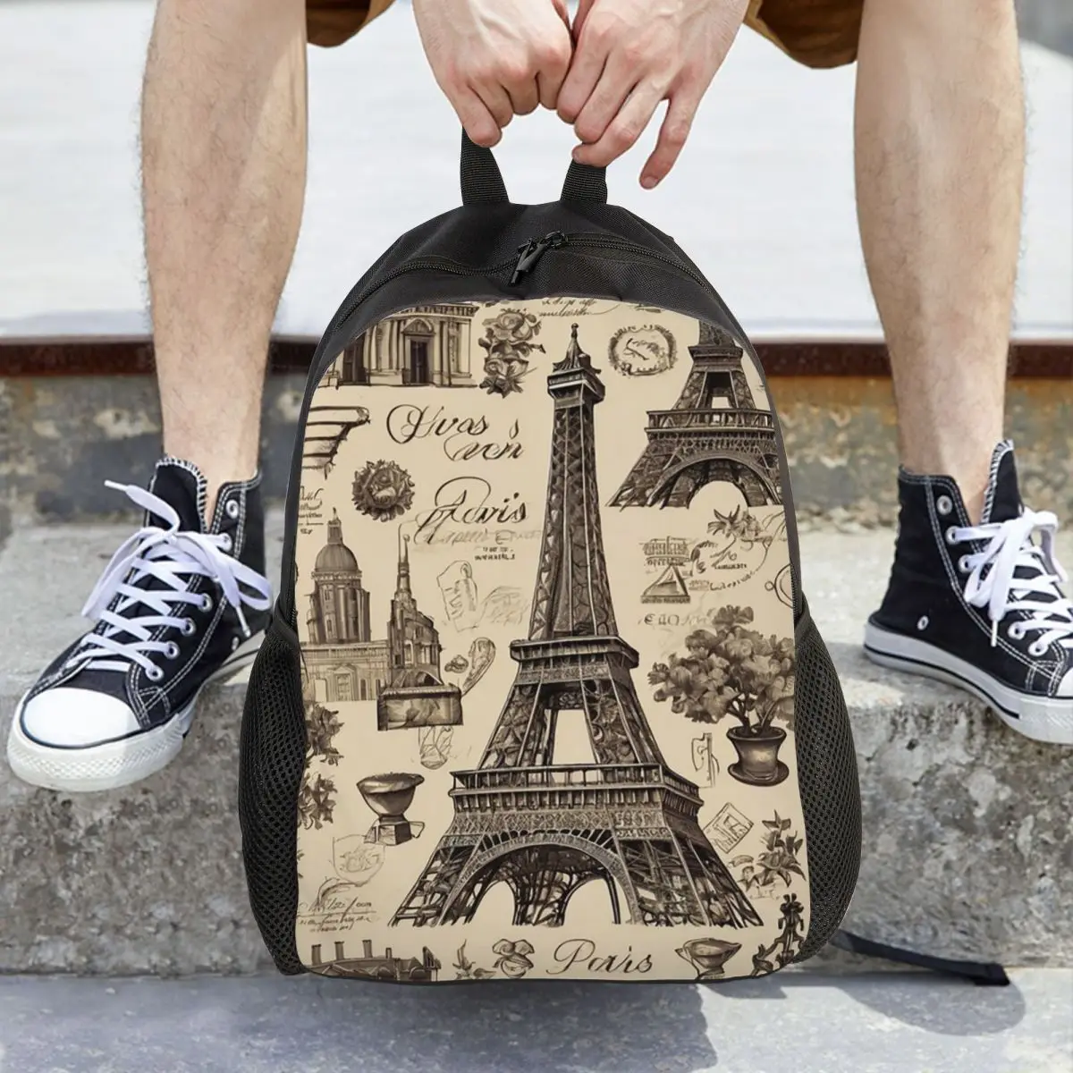 

Французский Париж Франция Эйфелева башня рюкзак большой емкости детская сумка для книг школьная сумка сумки на плечо для мужчин и женщин