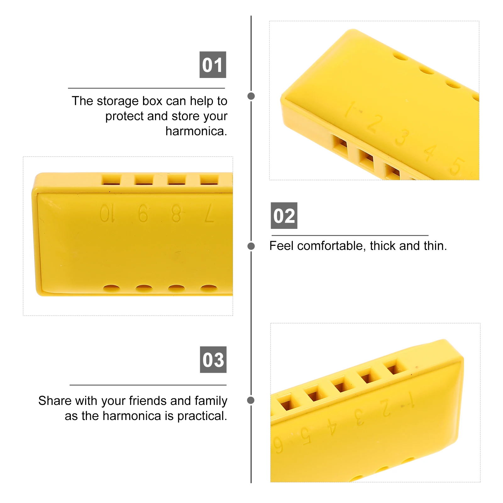 

High Grade Aluminum 20 Tones Children's Harmonica ABS Musical Instrument With Storage Box