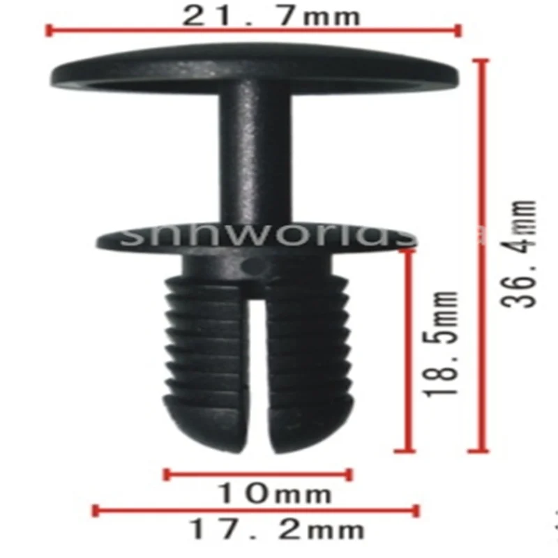 10mm Hole Universal Push Type Retainer Nylon Auto Fastener Car Roof Fender Expansion Screw Rivet Clips