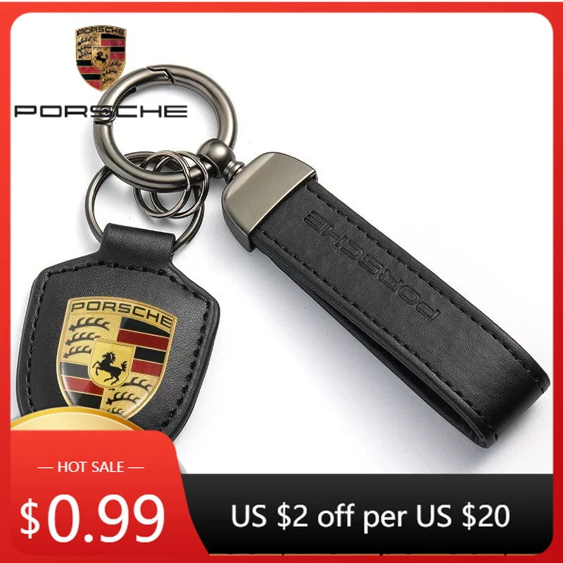 

Наклейка на автомобиль для Porsche, кожаный брелок, аксессуар для стайлинга автомобиля, подвеска для ключей, цепочка для ключей для Porsche Cayenne, Panamera, Macan, 911, Taycan, Boxster