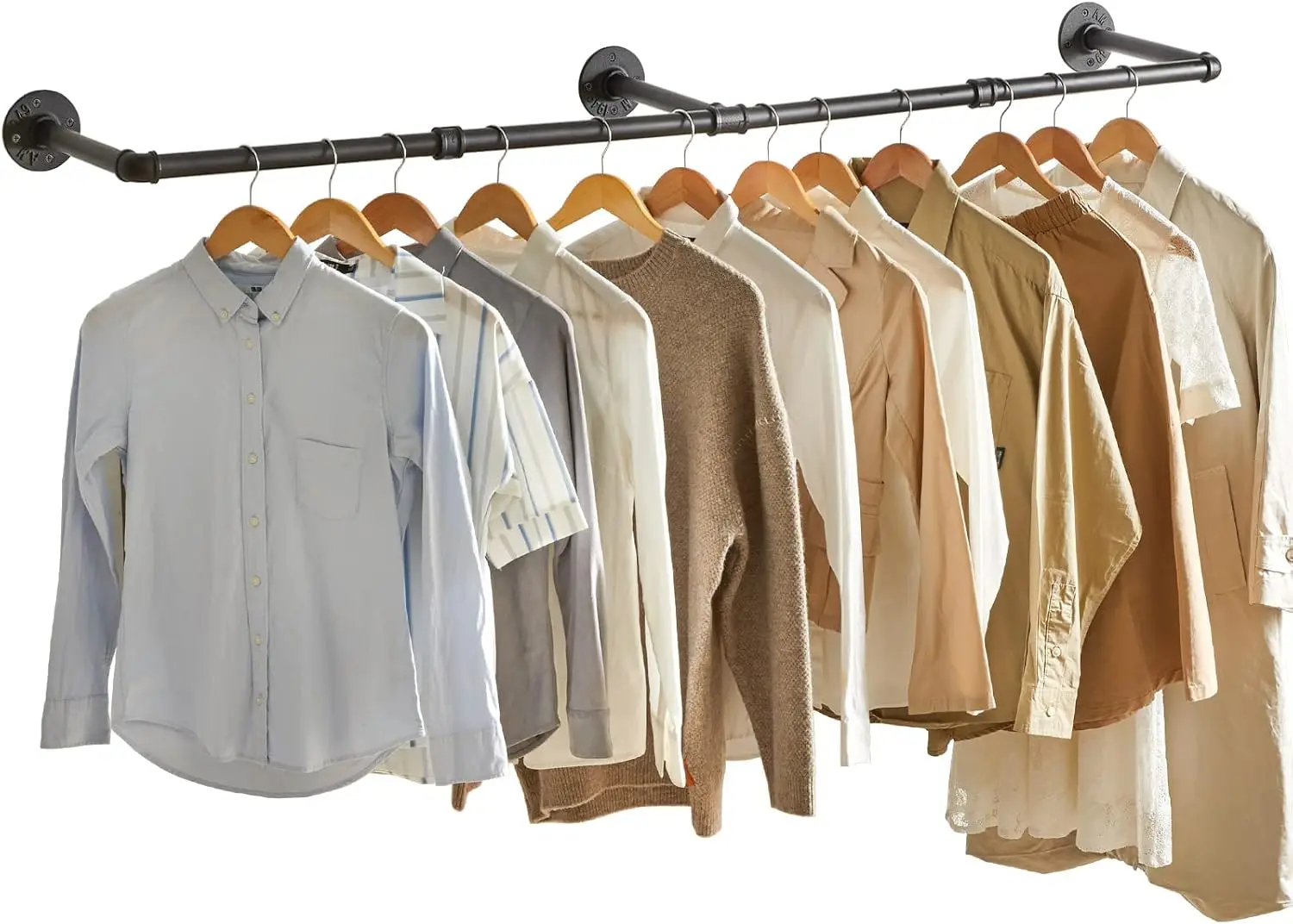 

70-дюймовая промышленная вешалка для одежды, настенное хранилище для одежды, черный TYJ003H