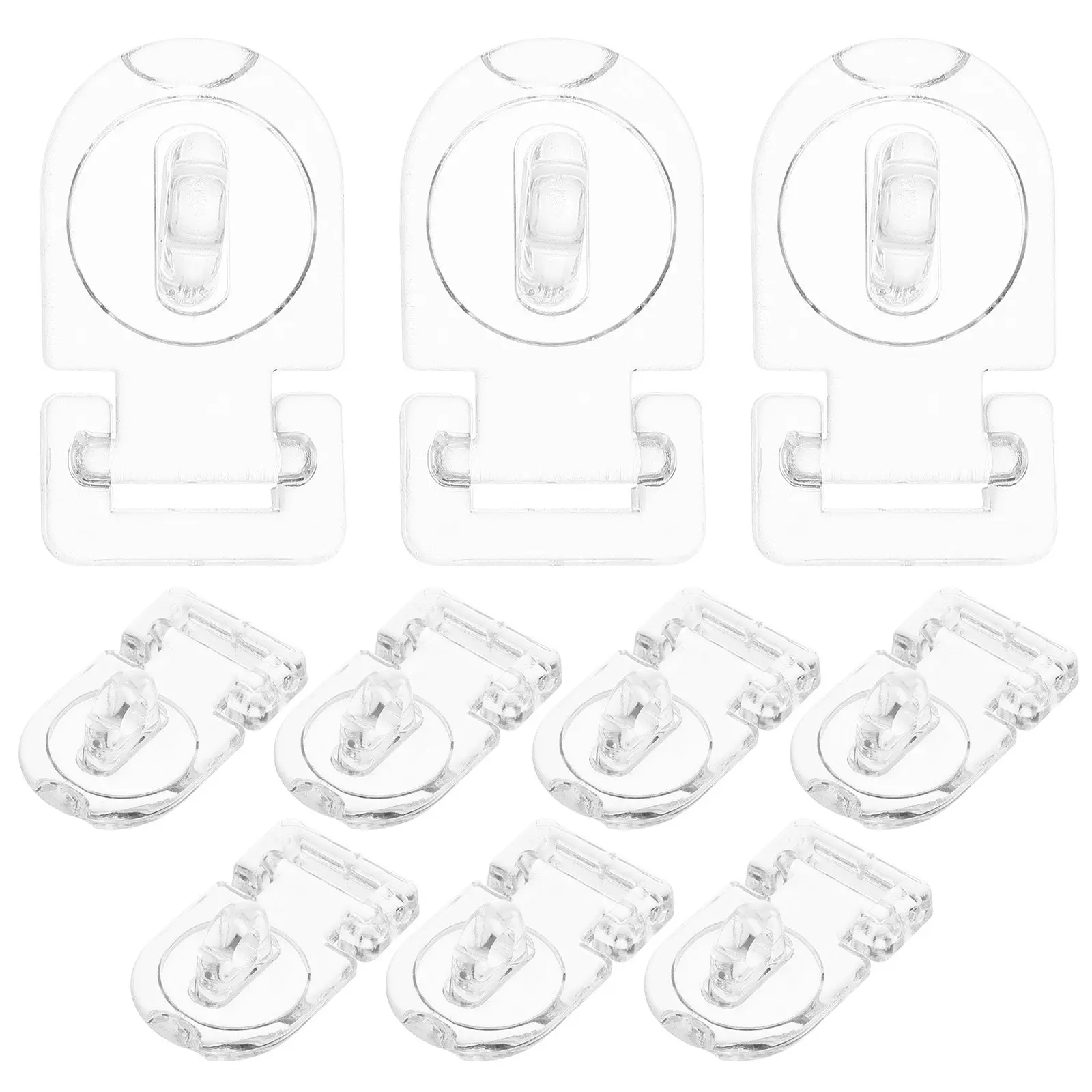10Sets Clear Acrylic Hinge Hasps Locks Mini Flat Mount Cabinet Box Latch Buckle for Home Office Craft Jewelry Mobile Phone