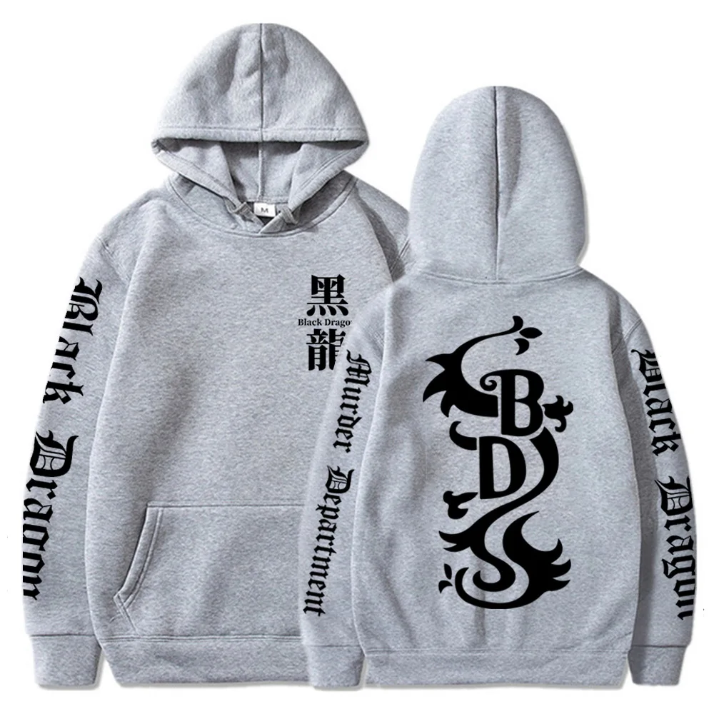 Men Women Tokyo Revengers Anime Hoodies Black Dragon Graphic Printed Hooded Plus Size Sweatshirt Harajuku Pullover Clothing