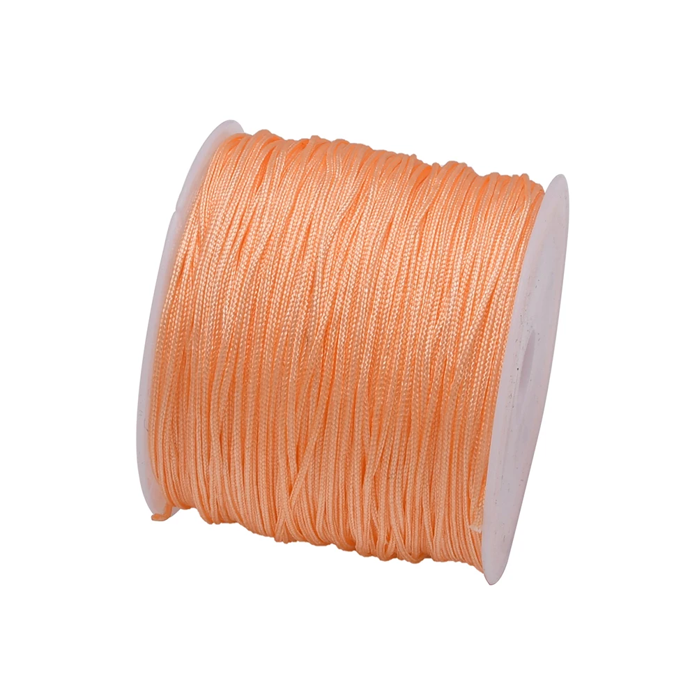 50Yds 0,8 mm ambachten nylon koord voor sieraden maken kralen gevlochten nylon satijnen string voor armbanden rattail trim Chinese knoop