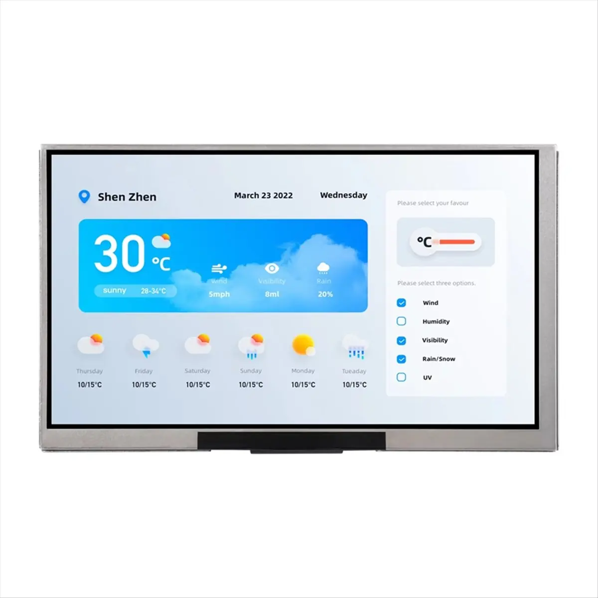 “QUALITY EXCELLE“- 7inch Display Development Board Type B, with Display, 1024x600, 32-Bit LX7 Dual-Core