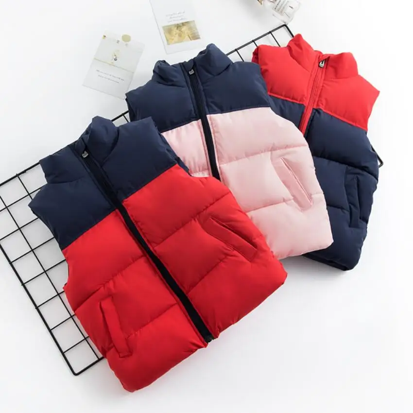 Girls Boys Down Cotton Vests Children's Warm Sleeveless Jacket Kids Waistcoat Outerwear Autumn Winter Boy's Coat