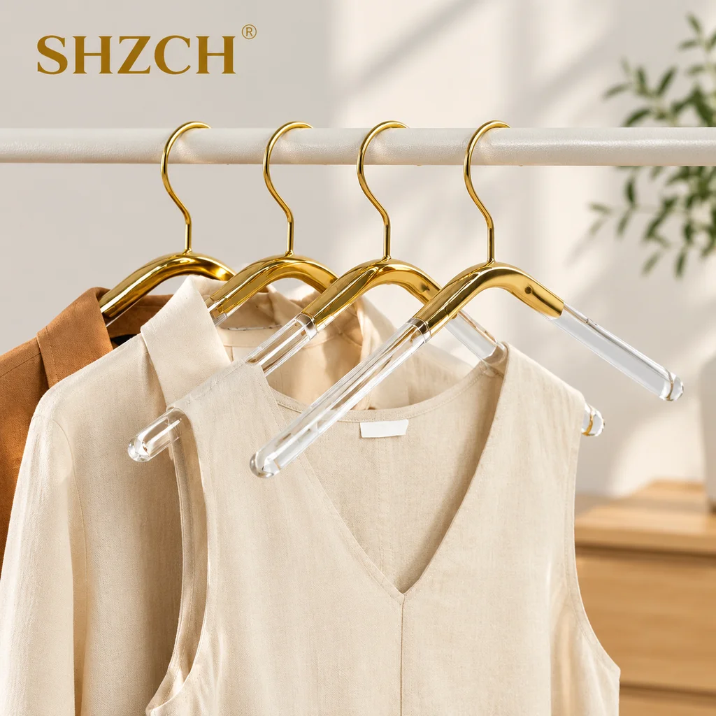 Creative Stainless Steel Hanger for Home Acrylic Clothes Rack for Women's Anti Wrinkle Garment Organizer Modern Display Stand