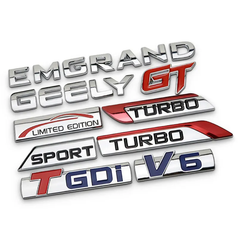 EMGRAND SPORT GEELY LIMITED is suitable for Geely Boyue new Emgrand Borui car logo TGDI V6 TURBO GT tail logo body side stickers