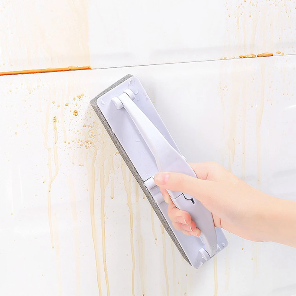 

3pcs Foldable Cleaning Draining Sponge Brush With Handle For Bathroom Kitchen Windows Tiles Glass Durable Soft Sponge Brush For