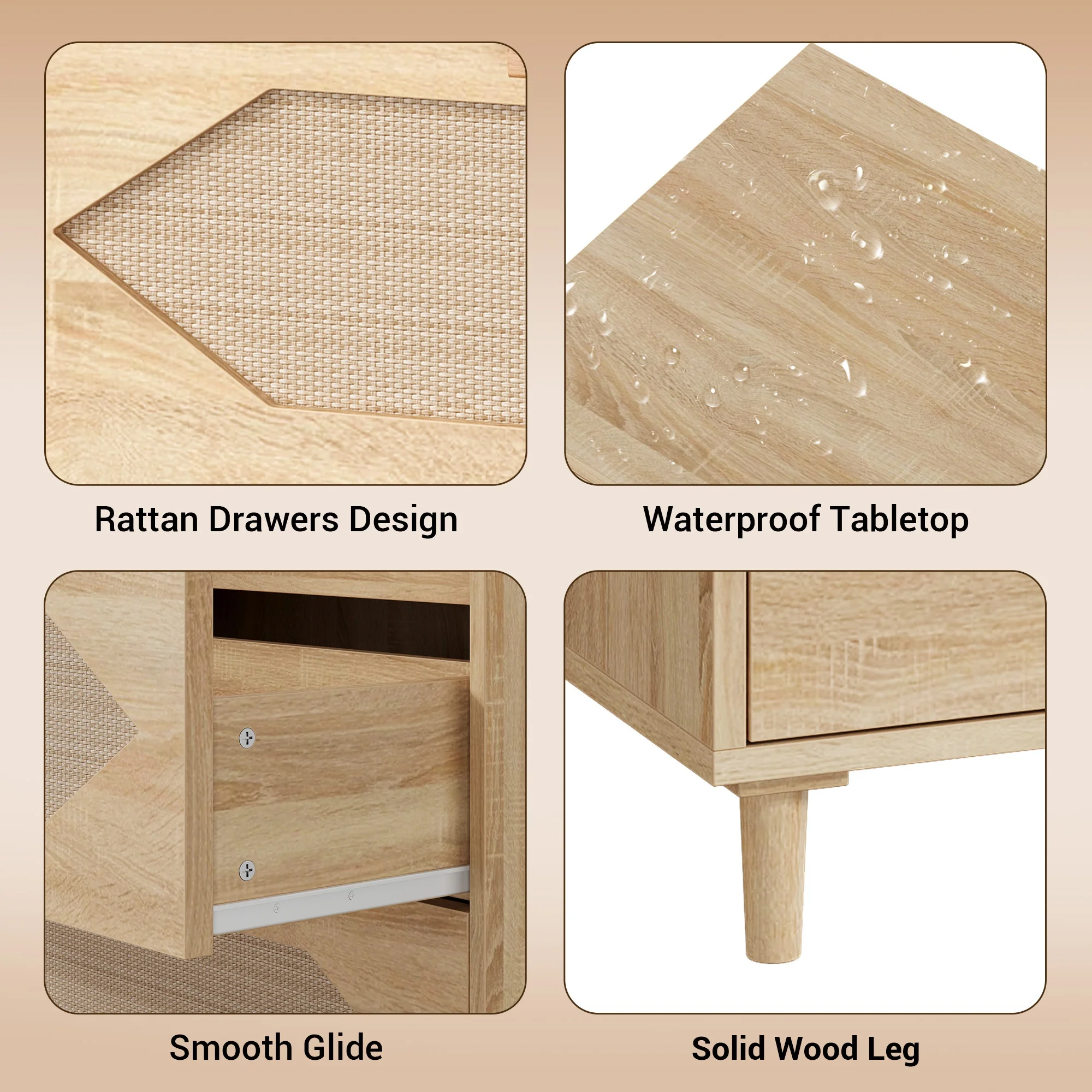 3 Drawer Rattan Dresser, Woode - đánh giá và giá Bedroom Furniture