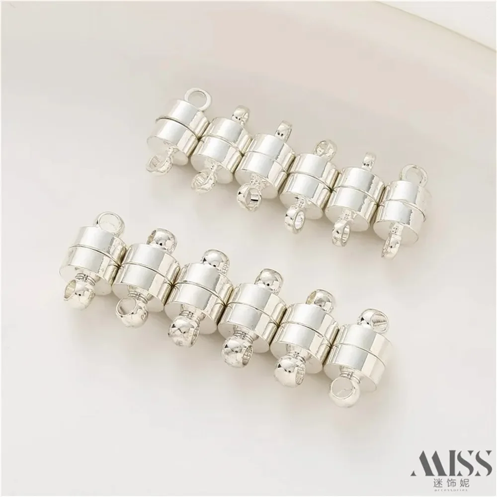 

Silver Suction Buckle Cylindrical Magnetic Buckle Cylindrical Magnetic Buckle Connection Buckle DIY Bracelet Jewelry Accessories
