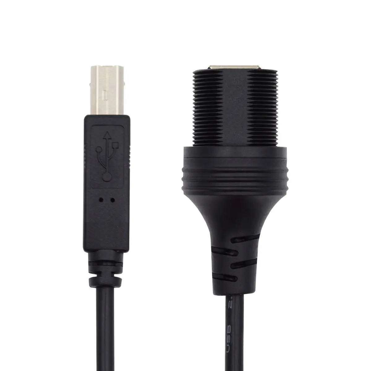 Waterproof Dustproof 480Mbps USB2.0 Standard B Type Male to Female Extension Data Power Cable 1m Car Panel Mount Design