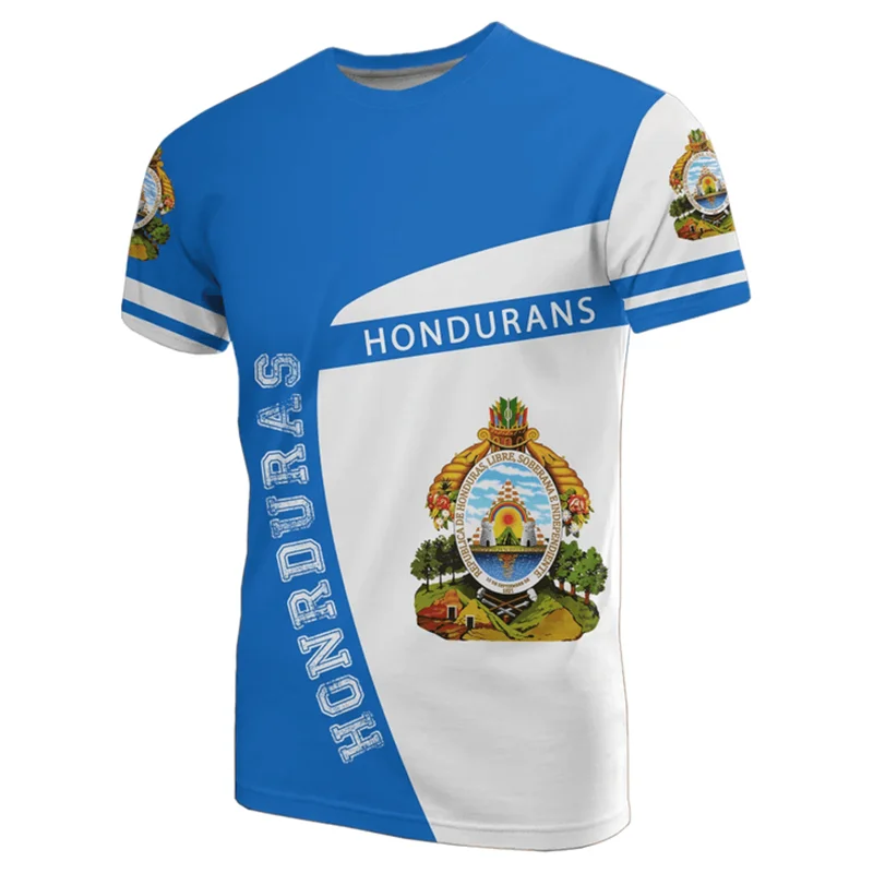 Honduras Flag T Shirts Man Clothes Novelty 3D Printed Short Sleeved T-shirt Casual Tops Honduras Pattern Unisex Women Clothing