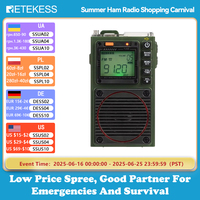 Retekess TR111 Radio FM Portable Radios AM FM Mini Ham Radio Shortwave Emergency Amateur Radio Multiband SW VHF WB Alarm Clock