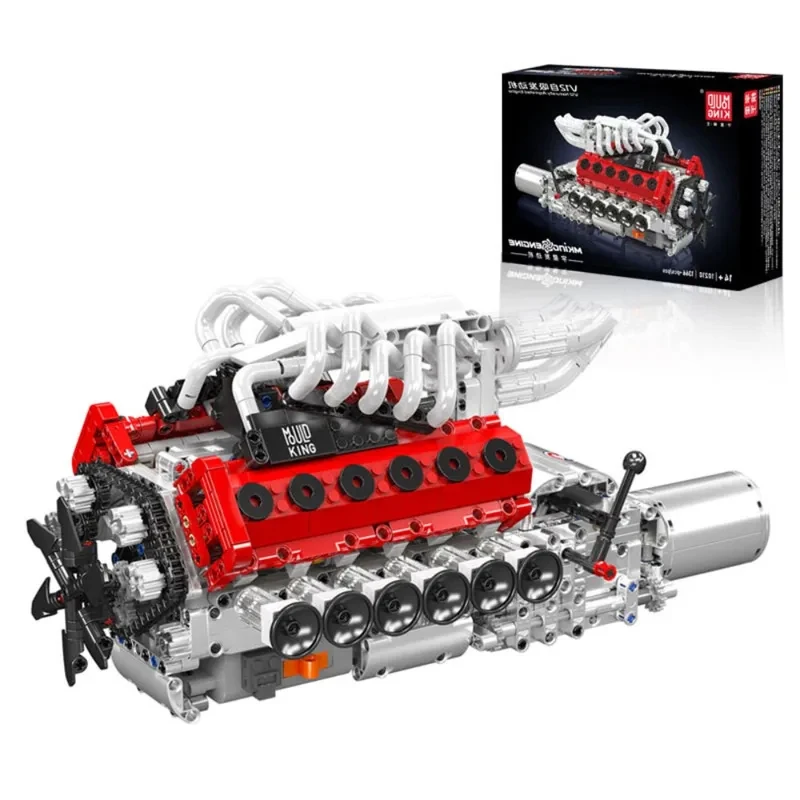 

Mould King MOC 10210 V12 Engine Model Building Kit Educational STEM Toy with Working Pistons for Adults