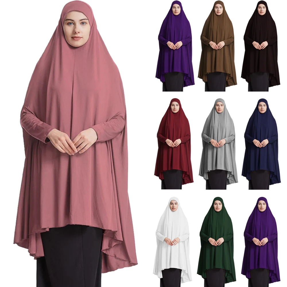 

Eid Ramadan Khimar Muslim Women Abaya Overhead Hijab Prayer Garment Islam Veil Arabic Turkey Kaftan Clothing Burqa Headscarf