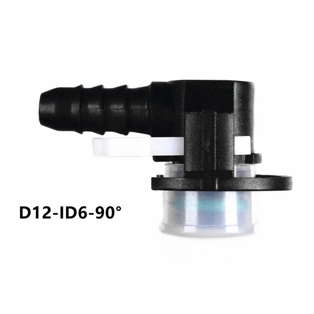 Conector de tubería de agua para coche, conector rápido de tubería de combustible tipo L de piezas grados, 10 ID12-ID6-90