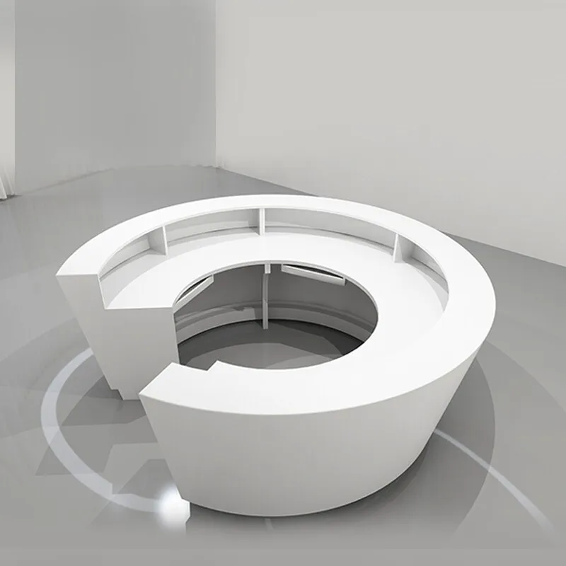 DSA Curved Reception Image Front Desk Fashion Round Welcome Desk Company Hall Reception Desk