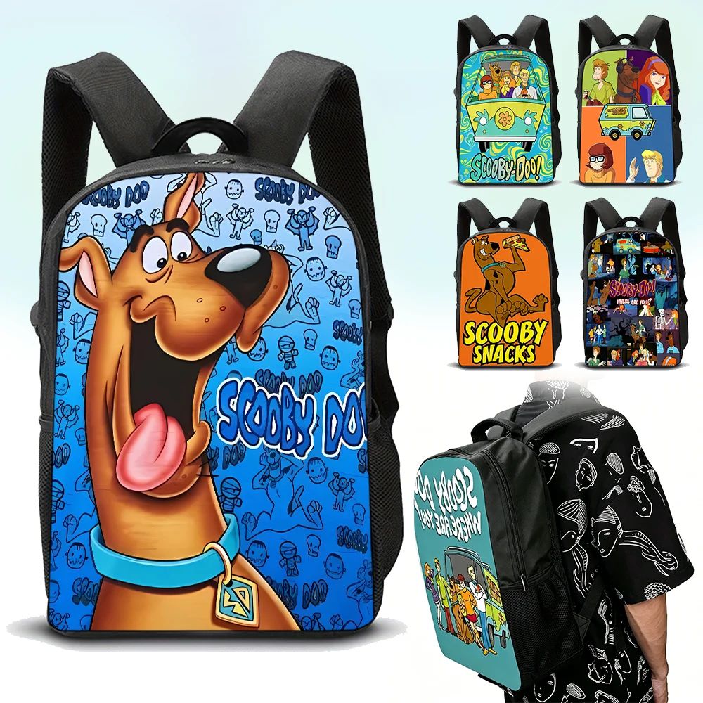 Mochilas escolares de dibujos animados de Scoobys Doo para niños y niñas, Mochila escolar de Scooby-Doo de 16 pulgadas, Mochila ligera y duradera para niños