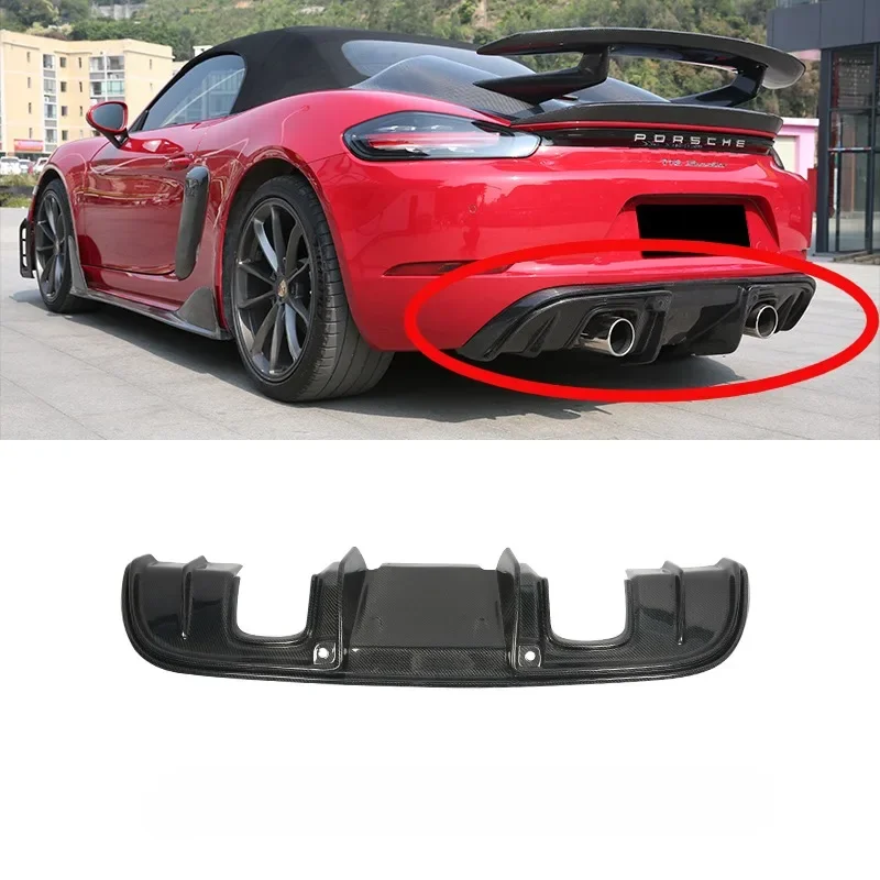 New! For Porsche 718 Kaman GT4 GT4RS OEM Real Dry Carbon Fiber Rear Lip Rear Bumper Car Modification Bumper Decoration Body Kit