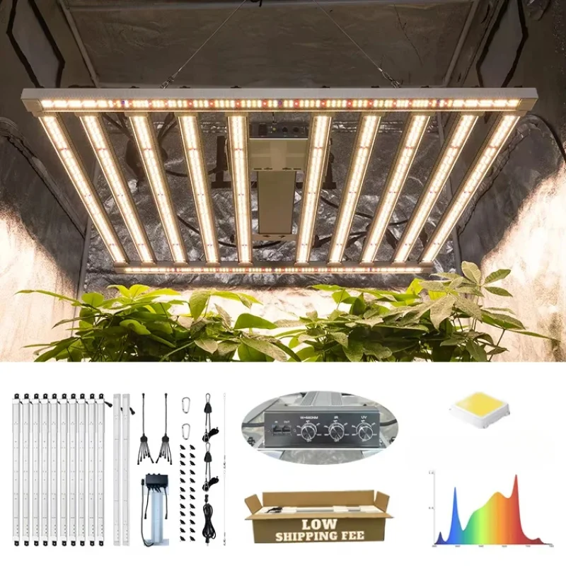 

Новейшая система освещения для растений с сбалансированным PPFD 1000W, LM301H Evo IR, управление через приложение, 800W 680W, для выращивания растений в помещении