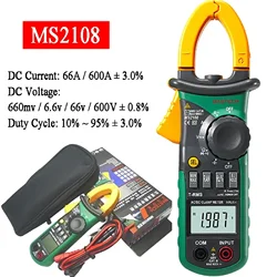 MASTECH MS2108 MS2108A Szczypce prądowe AC/DC Tester obwodów napięcia Szczypce Multimetr AutoRange Cyfrowy miernik prądu