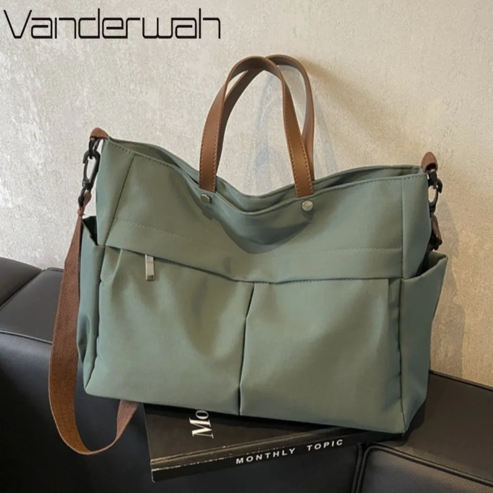 

Зимняя нейлоновая сумка-тоут, студенческая сумка через плечо для женщин, две карманы, деловая большая вместительная сумка для ноутбука A4, хит продаж