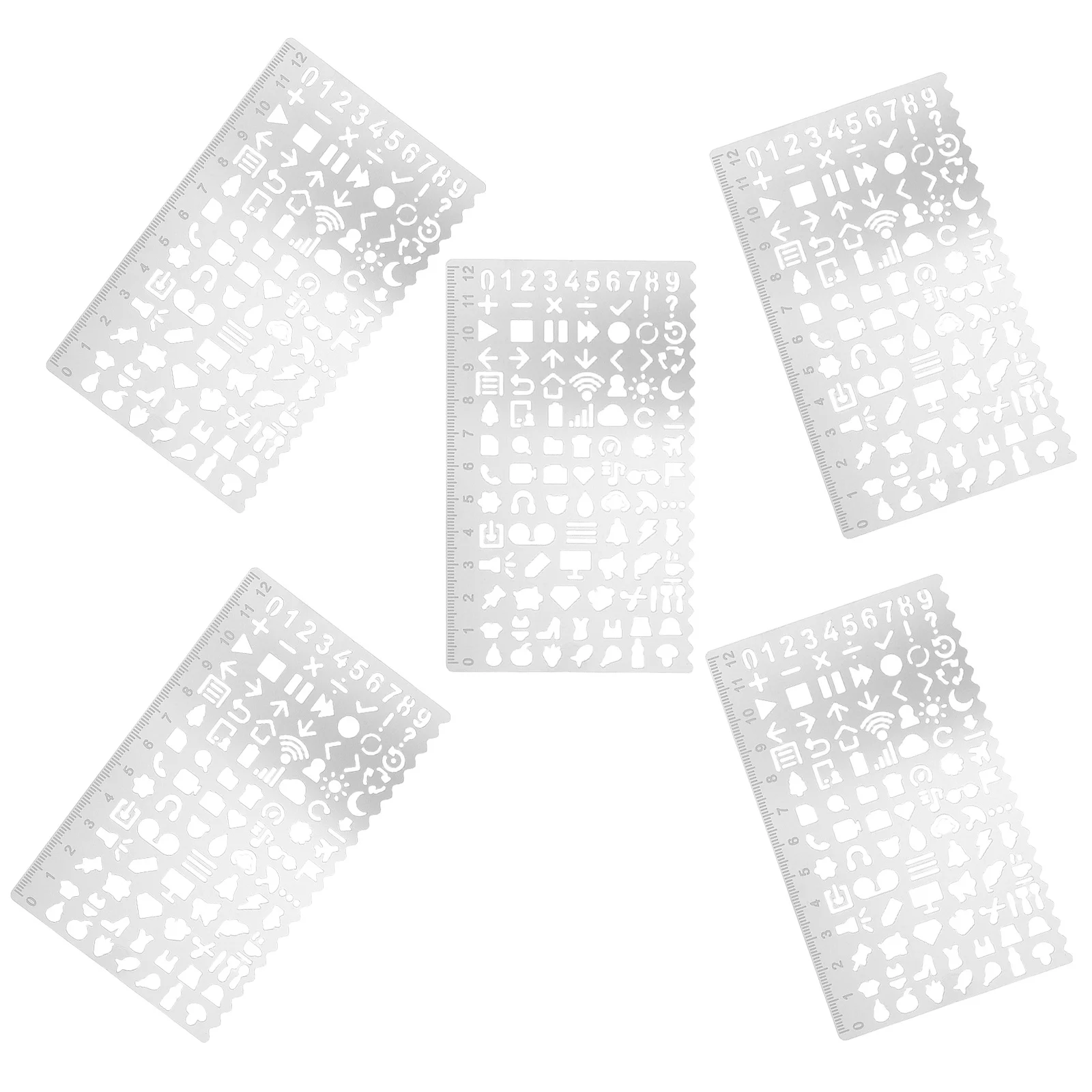 5 قطعة قالب رسم حاكم الفولاذ المقاوم للصدأ الاستنسل Diy بها بنفسك اللوحة سكرابوكينغ الأشكال الهندسية قوالب الحرفية قابلة لإعادة الاستخدام #3