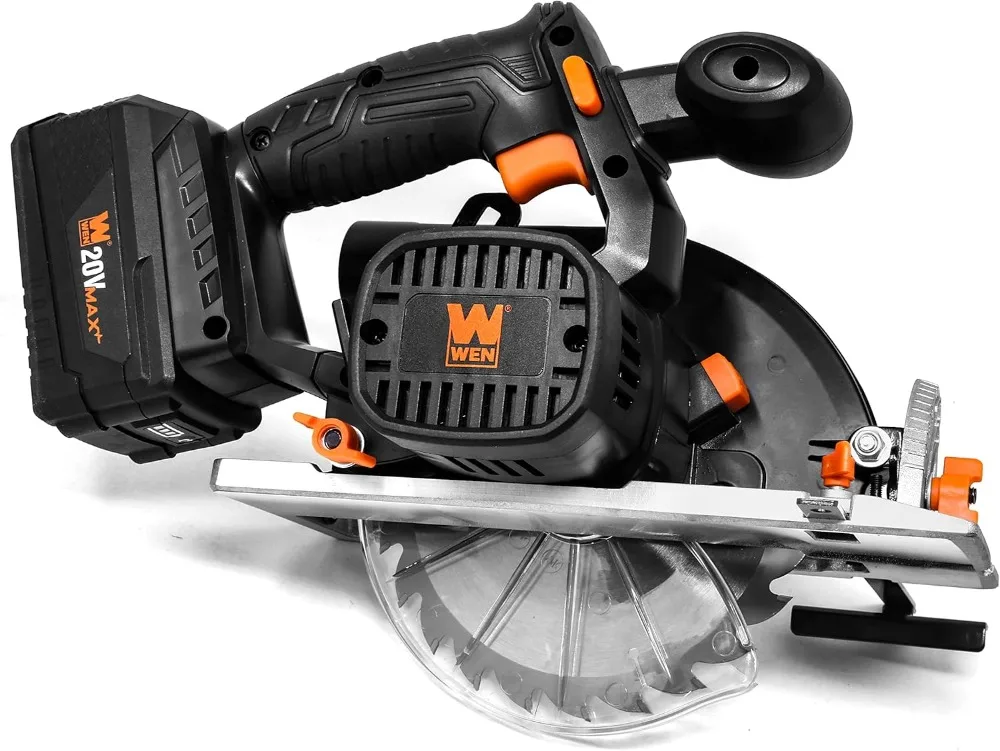 

20V Cordless Circular Saw with 6.5-Inch Blade, 4.0Ah Battery & Charger for Wood Cutting