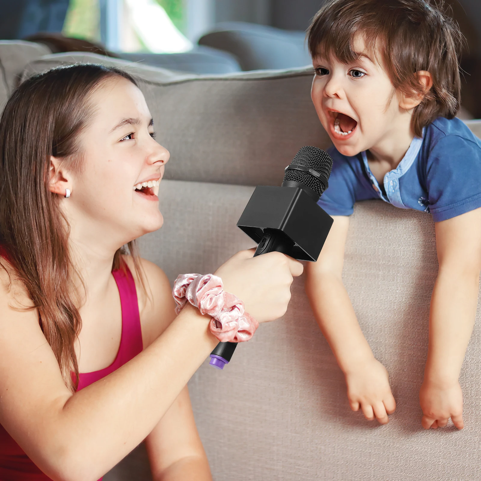 

Kid Microphone Realistic Toddler Role Play Props Premium Plastic Performance Stage Party For Boys Girls Flag Station