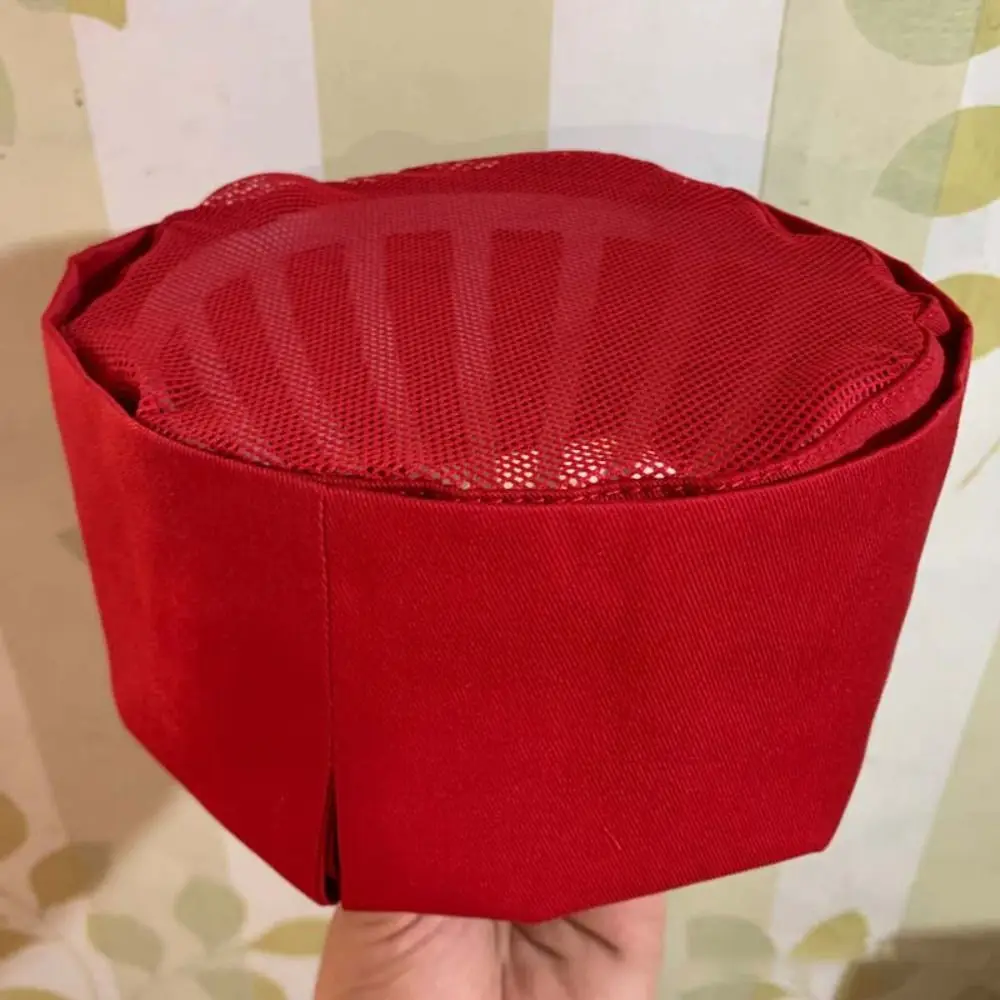 Gorro de Sushi transpirable de estilo japonés, gorros planos de Chef de Color sólido resistentes al desgaste, gorro de Chef de malla cómodo para cocinero