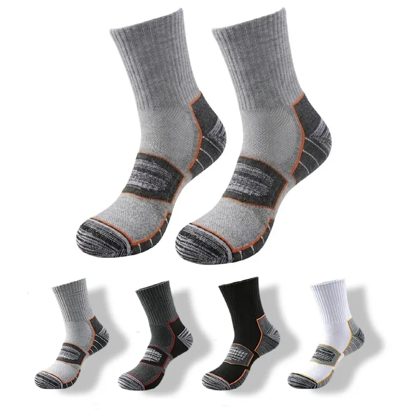 

NSELLE Men's Mid-Calf Professional Sports Socks - Thickened Cushioning, Arch Support, Anti-Slip Compression, Shock Absorption