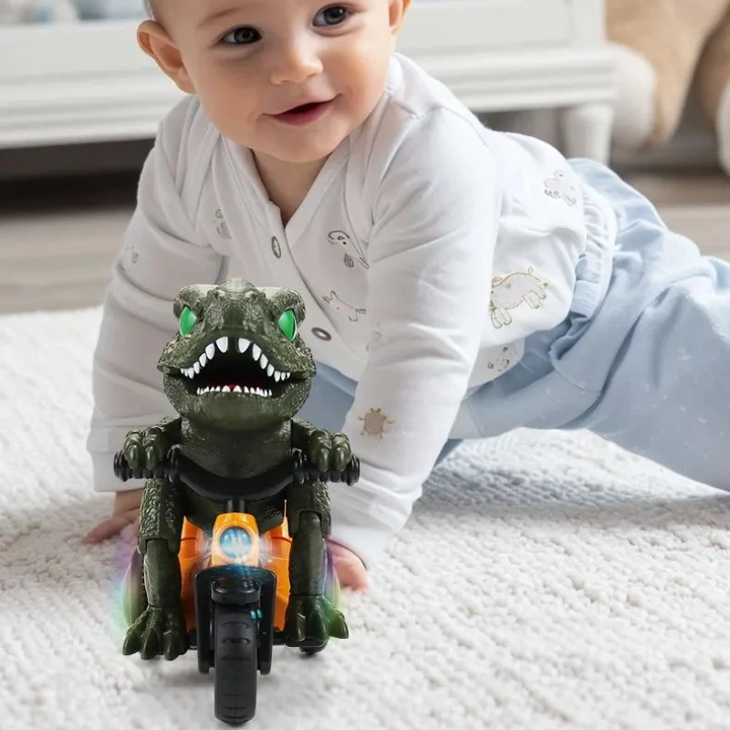 Electric Dinosaur Toy Car Stunt Spinning Tricycle with Lights and Music for Child Boys
