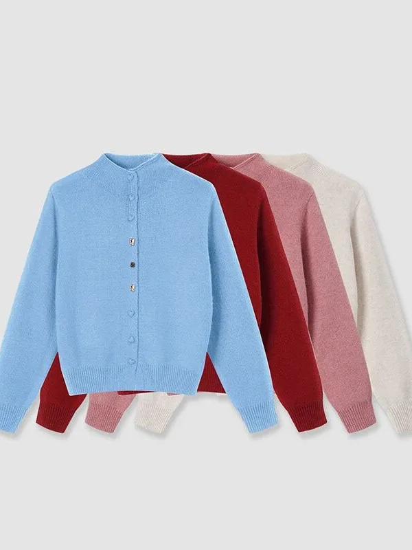 

Синий вязаный свитер с высоким воротником и длинными рукавами, корейский стиль, свободный крой, теплый кардиган для женщин на каждый день