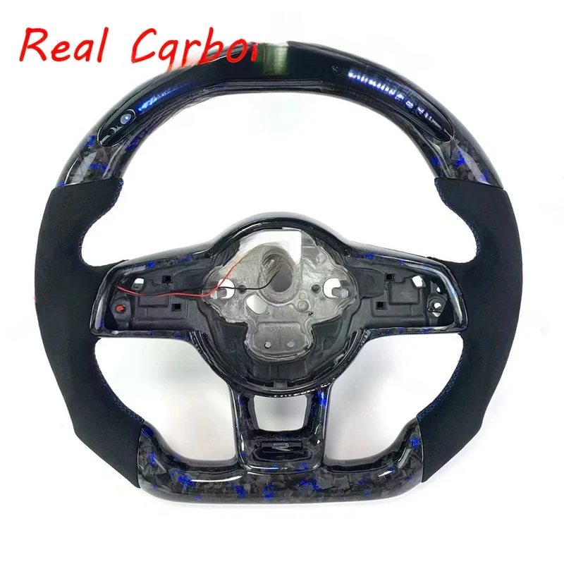 For Volkswagen Golf GTI MK6 MK7 MK8 2015-2019 Exact Fit LED Forged Carbon Fiber Steering Wheel